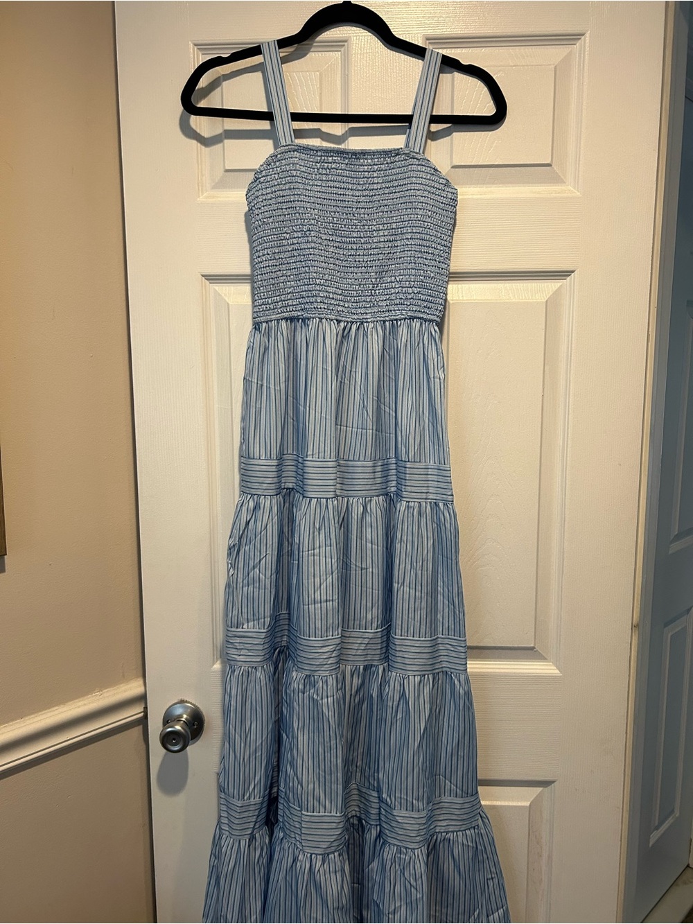 Commense Blue and White Striped Dress Tag